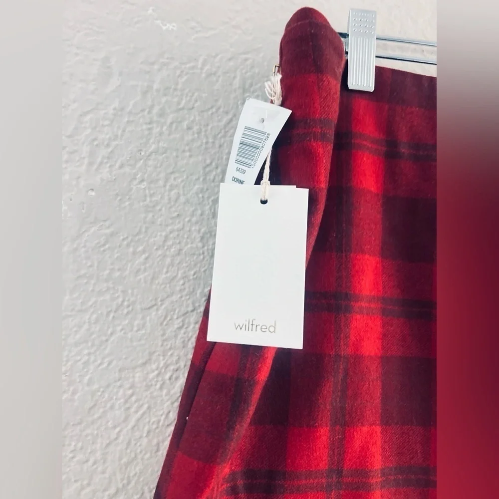 Aritzia Wilfred Wool Blend Wrap Tie Front Mini Skirt New WT Waist 14 1/2”